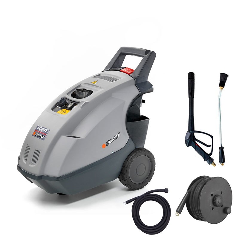 Comet Scout 150 Extra - Hot Water Pressure Washer with Hose Reel