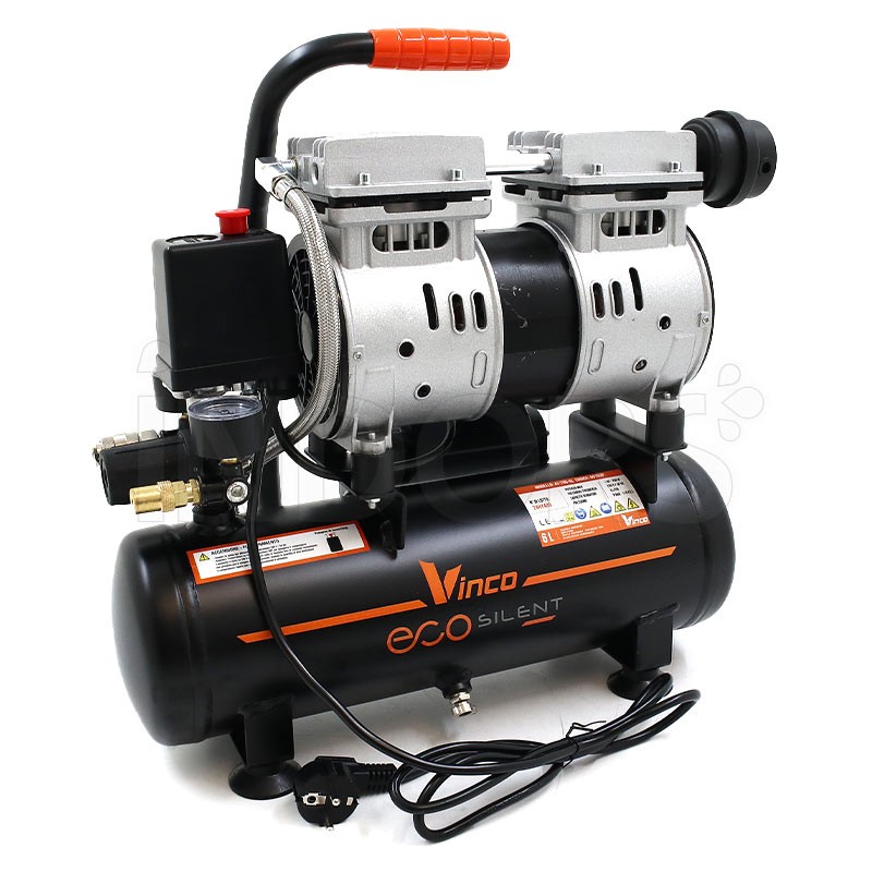 Vinco 60702 - 1 HP Silent Oil-Free Compressor