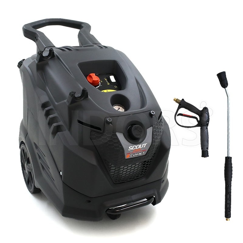 Comet New Scout Evo 160 Extra - 160 bar Hot Water Pressure Washer with Hose Reel