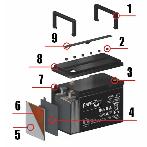 Accu Italia Energy Safe Cyclic 12V 100 Ah 004121002 - AGM Lead Battery for Electrical Applications