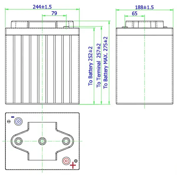 Accu Italia HZY6-225EV 7715060225 - 6V 220Ah Gel Battery for Electric and Professional Vehicles