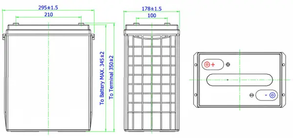 Accu Italia HZY6-335EV 7715060335 - 6V 320Ah Gel Battery for Electric and Professional Vehicles