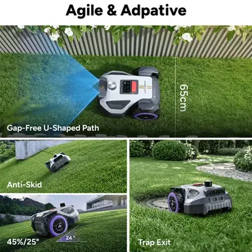 Anthbot M5 Pro - Boundary Wire-Free Robotic Lawnmower with 360° LiDAR + RTK & NetRTK + Dual Vision AI