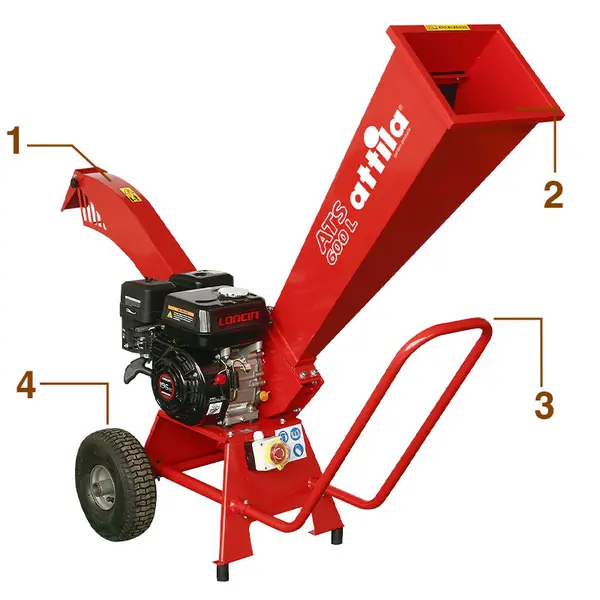 Attila ATS 600 L - Petrol Wood Chipper with 196 cc Loncin Engine