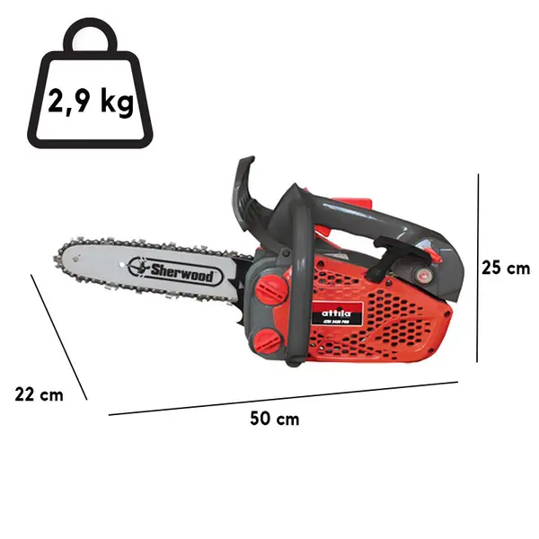 Attila ATM 2425 PRO - 24cc Petrol Chainsaw Dimensions