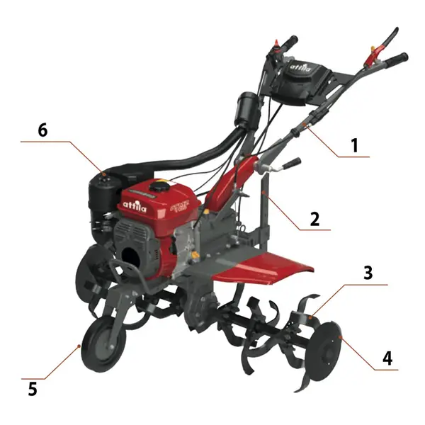 Attila ATMZ 8020 067090 - Professional Petrol Tiller with 212 cc Weima Engine