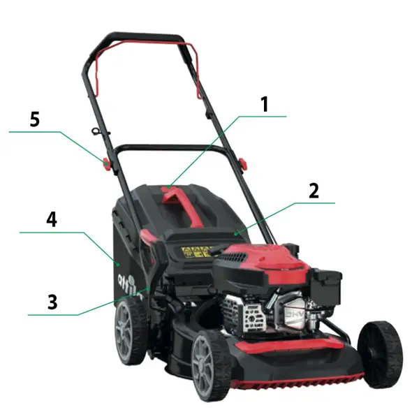 Attila AT 435 P 060235 - Push Lawnmower 144 cc Petrol Engine