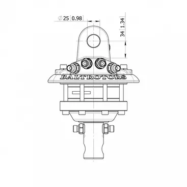 Baltrotors GR10 - 10 kN Rotator for Forestry Grapples - Unlimited Rotation and Flange Included