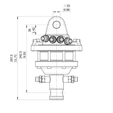 Baltrotors GR30 - 30 kN Rotator for Forestry Clamps - Unlimited Rotation and Flange Included