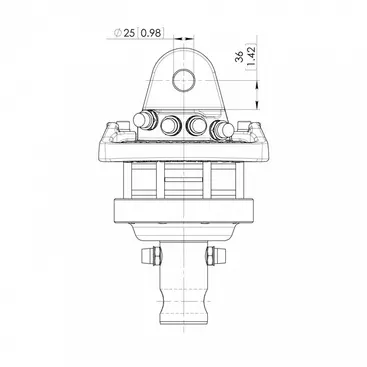 Baltrotors GR46 - 45 kN Rotator for Forestry Grapples - Unlimited Rotation and Flange Included