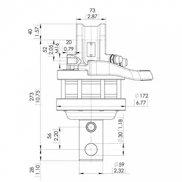 Baltrotors GR46 - 45 kN Rotator for Forestry Grapples - Unlimited Rotation and Flange Included