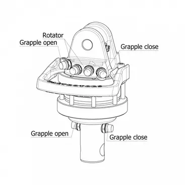 Baltrotors GR46 - 45 kN Rotator for Forestry Grapples - Unlimited Rotation and Flange Included