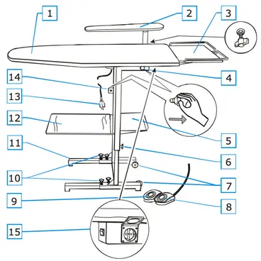 Battistella Ker/2 - Professional Ironing Table with Iron