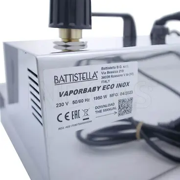 Battistella Vaporbaby Eco Inox information plate - Steam generator with 2.2 L boiler and iron