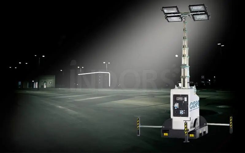 CGM BE Multi LED Light Tower with 8.5 m Telescopic Rod and Illumination up to 5000 m²