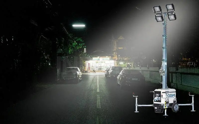 CGM TP Multi LED Lighting Tower with 7 m Telescopic Pole