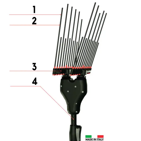 Castellari Tornado Carbon C V3 - Olive Harvester with Telescopic Pole and Carbon Rakes 2.4 m