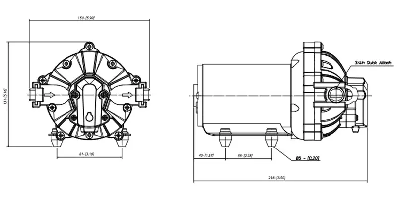 Comet TB3000 - 12V Diaphragm Pump with Quick Connector for Agriculture, Campers, and Chemicals