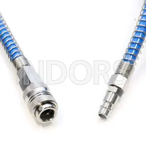 Spiral Hose with Quick Couplings in Polyurethane Ø10x6.5mm 10 metres