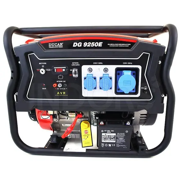 Ducar DG 9250 E control panel - Silent Petrol Generator