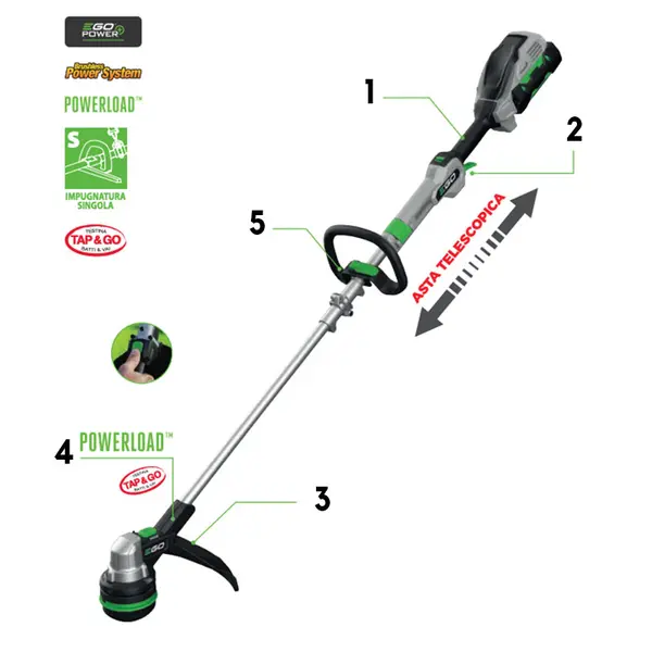 EGO ST1401E-ST POWERLOAD - Brushcutter with Telescopic Pole