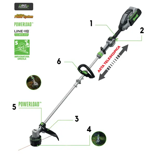 EGO ST1613E-T POWERLOAD - Rigid Shaft Brushcutter