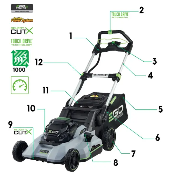 EGO LM2135E-SP - Self-propelled battery-powered lawnmower 52 cm