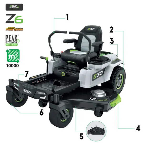 EGO ZERO TURN Z6 ZT5201E-L - 132 cm Side Discharge Riding Mower