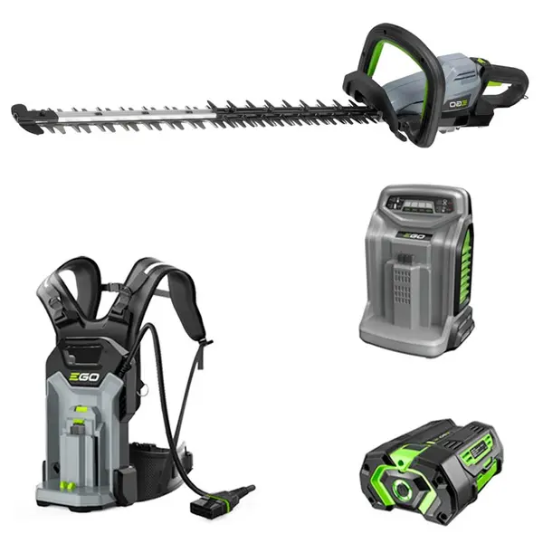 EGO HTX6500 -  Kit 057460 hedge trimmer + battery + fast charger + battery backpack