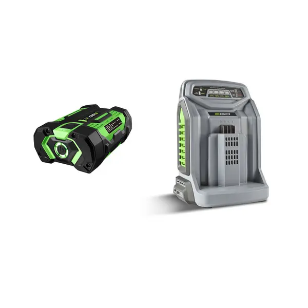 EGO MHCC1002 E with 2.5 Ah battery and CH 5500 E fast charger