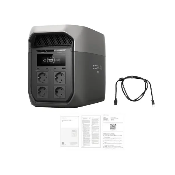 Ecoflow DELTA 3 Max EFD3M-G-EU-CBOX - Portable Power Station 2048 Wh with 1000 W Solar Input