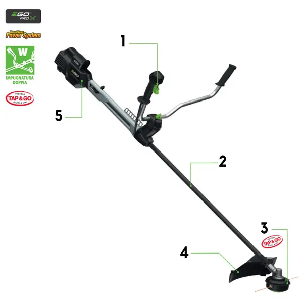 EGO BCX 3800 - Professional Brush Cutter 38 cm Double Handle