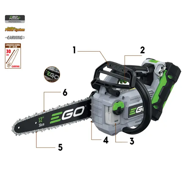 EGO CS 1200 E - Battery-Powered Chainsaw with 30 cm Bar
