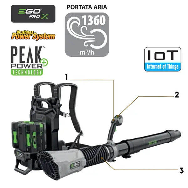 EGO LBPX 8000 - Professional Blower with Flexible Bellows Tube