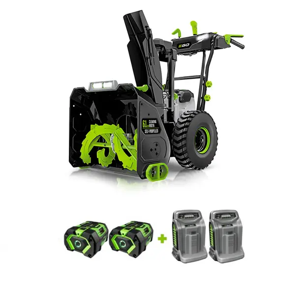 EGO SNT2400E-K2753 - Dual-Stage Snow Blower Kit 61 cm - Includes 2 x 7.5 Ah Batteries and 2 x Rapid Chargers