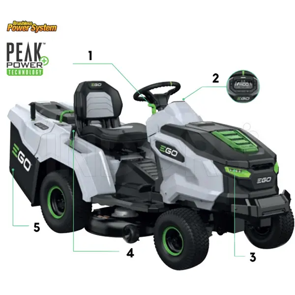 EGO TR 3801 E-B T6 rear discharge tractor