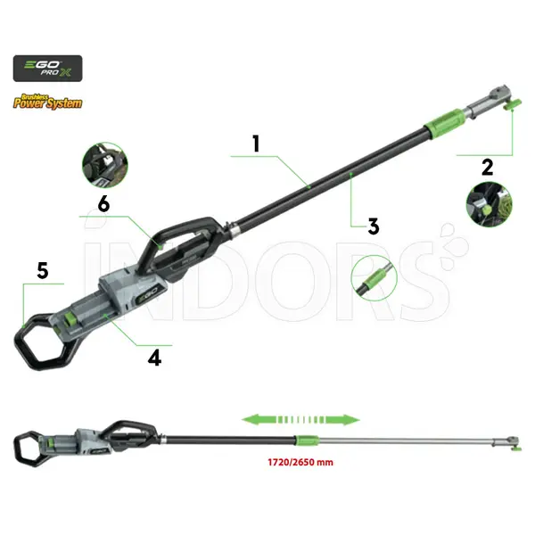 EGO PPX 1000 - Telescopic Motor Rod cod 053850