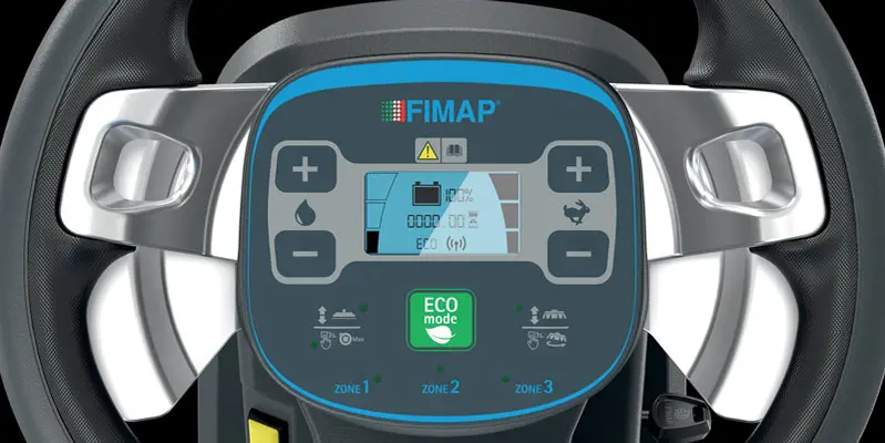 Fimap BMg 56 Pro Battery-Powered Scrubber Dryer Controls