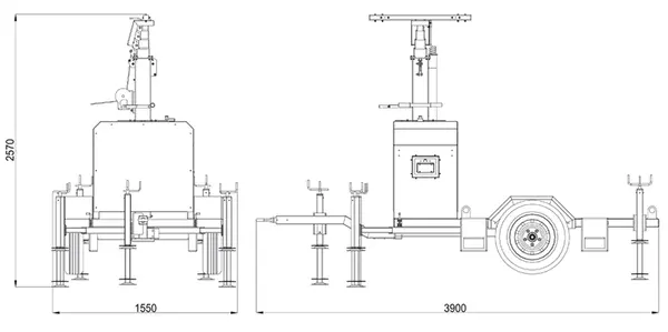 Genset light tower dimensions CART NO GEN