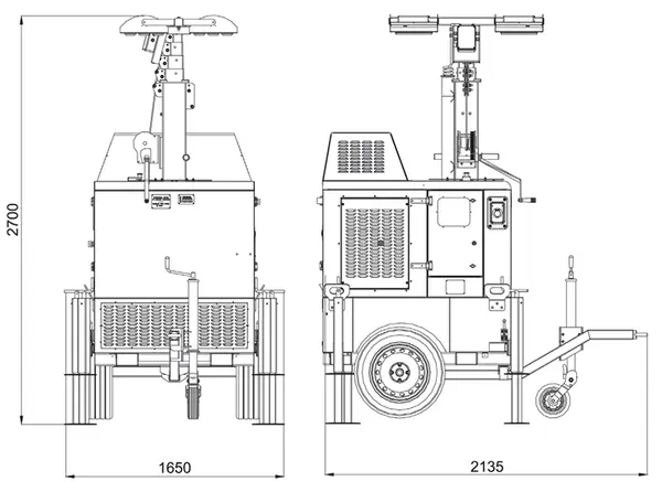 Dimensions Genset LT 7000 SSH-K - Lithium Battery Hybrid Light Tower