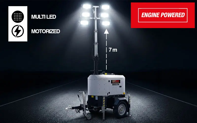 Genmac BRILLEN - 7 m Diesel Multiled Telescopic Light Tower with 110 L Tank