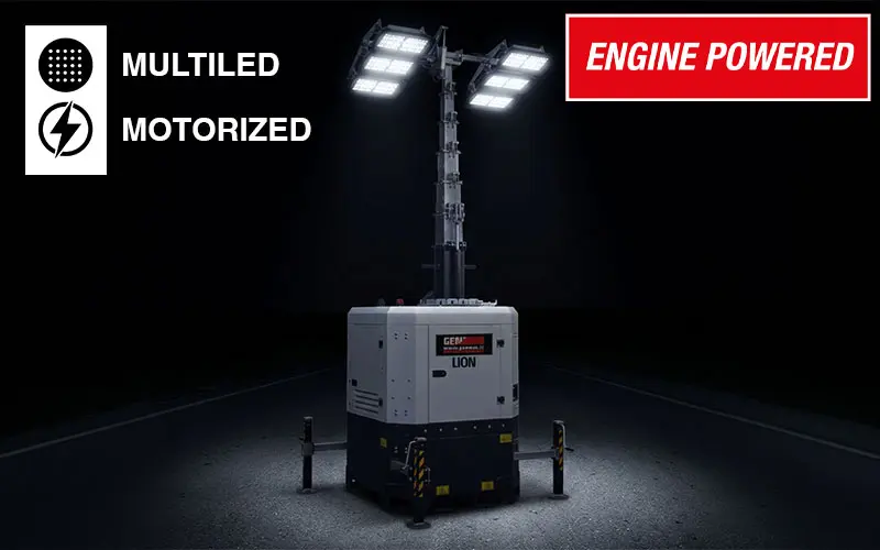 Genmac LION - Light Towers 3.5÷5 kW with 240 L Diesel Generator up to