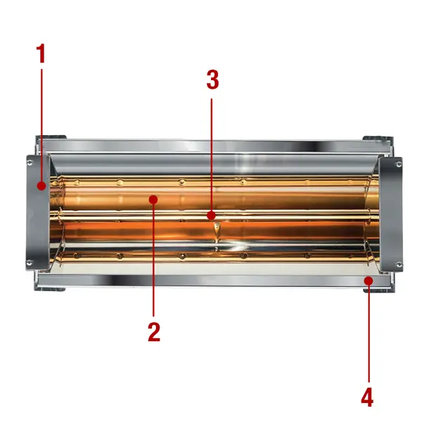 Grado Heaters MI-1500 and MI-2000 - Internal Infrared Radiant Module with Shortwave Lamp