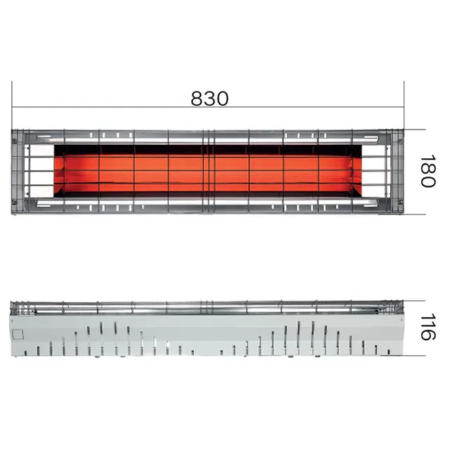 GRADO HEATERS OMV-1650 OMV-2250 - Fast Medium Wave Infrared Heating Lamps