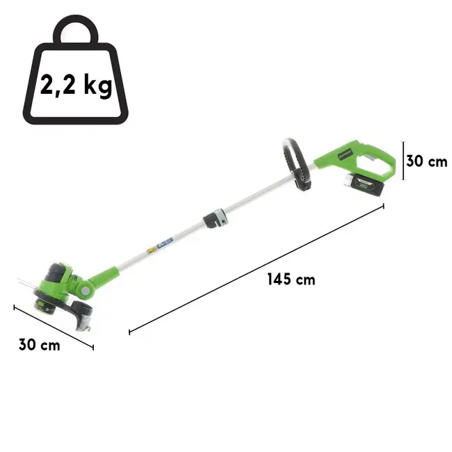 Greenworks G48LT30K2 Rechargeable Battery Extendable Edger