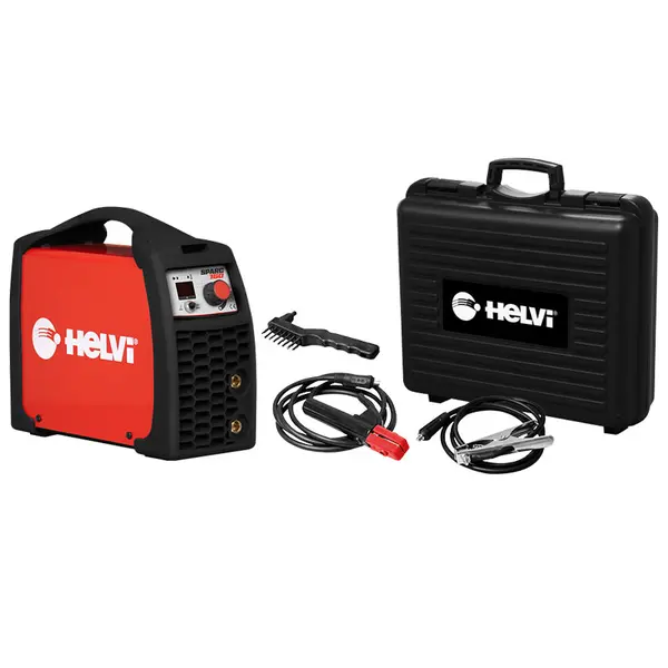 Helvi Sparc 160 MMA welder with suitcase kit