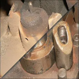 before and after using Intelblast IBL Mini Compact Cryogenic Sandblaster
