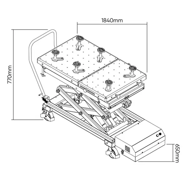 JBM 54386 - Hydraulic Battery Table for Electric Vehicles 1200 kg