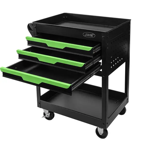 JBM 54839 - Professional Work Trolley with 3 Drawers, Tray and Grids
