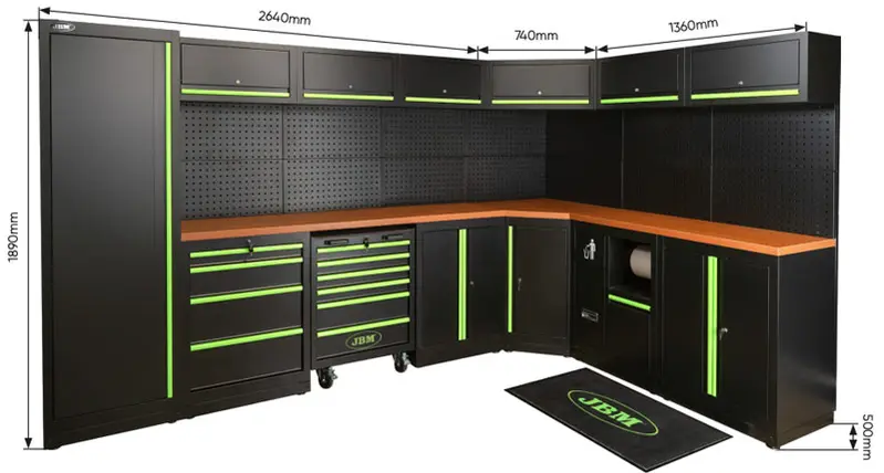 JBM 565 / 587 Series - 50 cm Workshop Workbench with 172 Tools Included